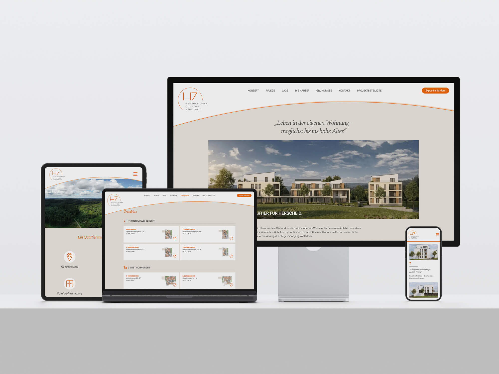 Mock Up der Website