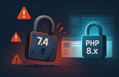 Bild zum Blog-Beitrag: PHP 7.4 ist veraltet – warum jetzt ein Update nötig ist